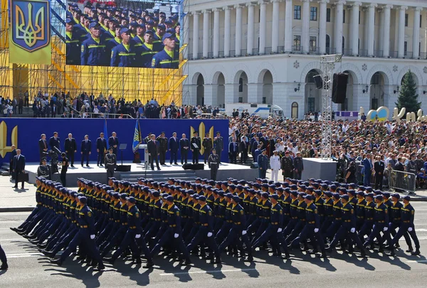 Quiiv Ucrânia Agosto 2018 Soldados Exército Ucraniano Participam Desfile Militar — Fotografia de Stock