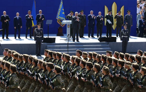 Kiev Oekraïne Augustus 2018 Oekraïense Soldaten Nemen Deel Aan Militaire — Stockfoto