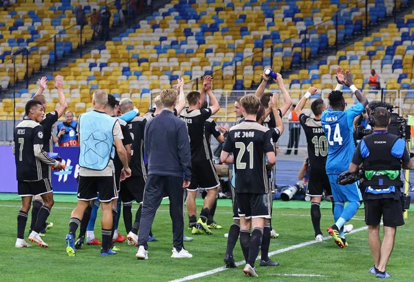 Κίεβο Ουκρανία Αυγούστου 2018 Afc Ajax Παίκτες Γιορτάζουν Την Προσιτότητα — Φωτογραφία Αρχείου