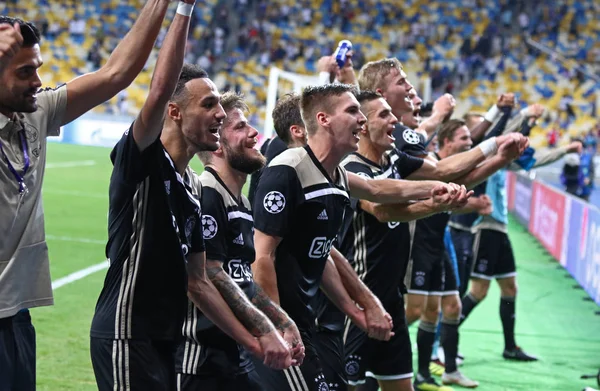 Κίεβο Ουκρανία Αυγούστου 2018 Afc Ajax Παίκτες Γιορτάζουν Την Προσιτότητα — Φωτογραφία Αρχείου