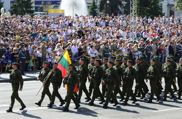 Kiev Ukrayna Ağustos 2018 Litvanya Ordu Asker Yürüyüşleri Bağımsızlık Meydanı — Stok fotoğraf