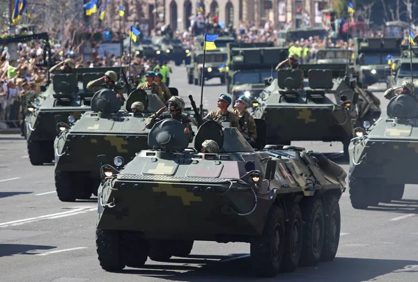 Kijów Ukraina Sierpień 2018 Sprzętu Wojskowego Sił Zbrojnych Ukrainy Ruchów — Zdjęcie stockowe