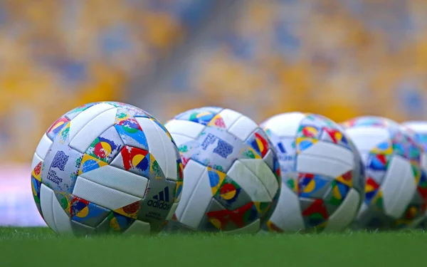 Kyiv Ukraine September 2018 Adidas Nations League Official Match Balls — Stock Photo, Image