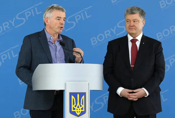 Boryspil Oekraïne Maart 2018 President Van Oekraïne Petro Poroshenko Ryanair — Stockfoto