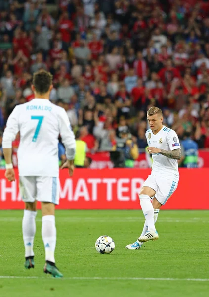 Kiev Oekraïne Mei 2018 Toni Kroos Van Real Madrid Schopt — Stockfoto