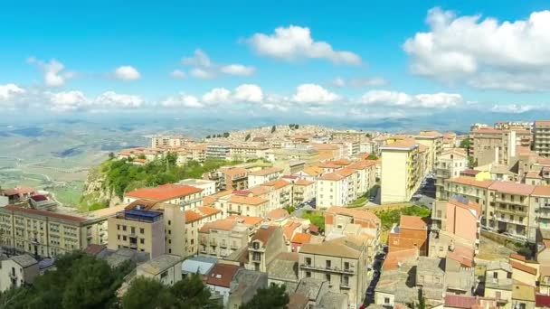 Aerial View Enna Old Town Sicily Italy Enna City Comune — Stock Video