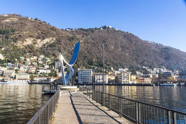 Como Italy December 2016 View Stainless Steel Sculpture Life Electric — Stock Photo, Image