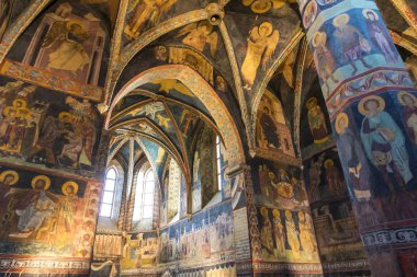 Lublin, Polonya - 16 Ocak 2018: Şapel Holy Trinity, Lublin, iç. Kilisenin büyük ihtimalle 14 yüzyılda inşa edilmiş ve Gotik tarzda 1407 içinde yeniden inşa edildi