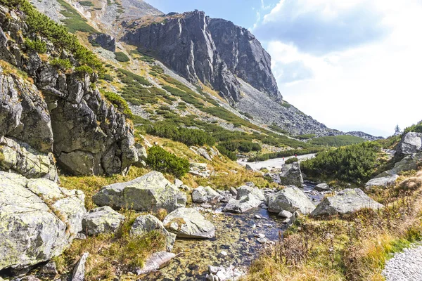 Escursioni Nelle Montagne Alti Tatra Vysoke Tatry Slovacchia Cascata Skok — Foto Stock