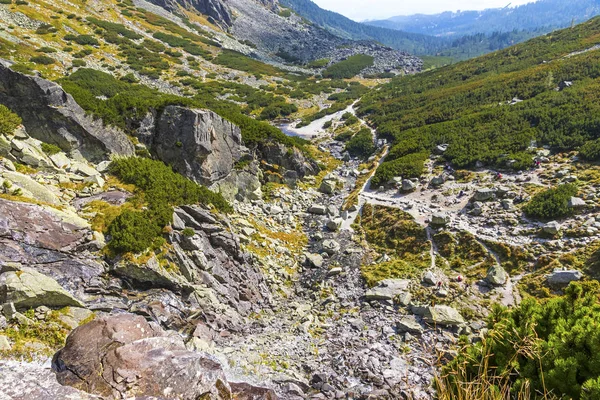 Senderismo Las Altas Montañas Tatras Vysoke Tatry Eslovaquia Valle Mlynicka — Foto de Stock