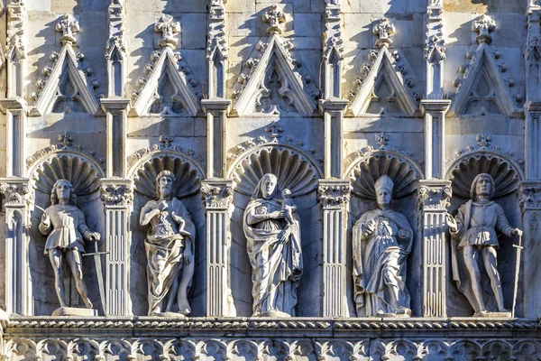 Como Katedrali Duomo Como Dış Dekorasyon Ayrıntılarını Talyanca Cattedrale Santa — Stok fotoğraf