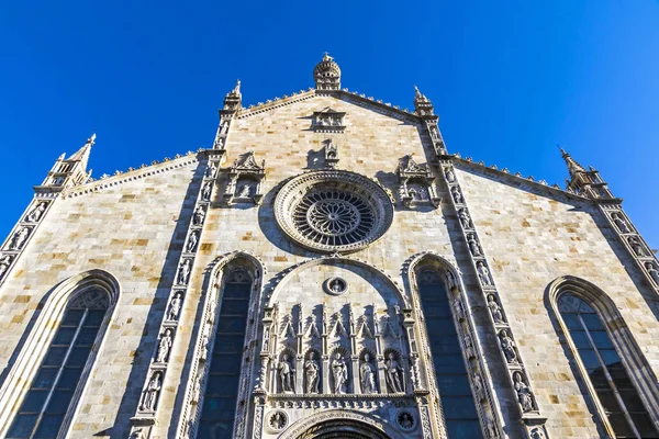 Buitenaanzicht Van Como Kathedraal Duomo Como Italiaans Cattedrale Santa Maria — Stockfoto