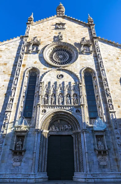 Buitenaanzicht Van Como Kathedraal Duomo Como Italiaans Cattedrale Santa Maria — Stockfoto