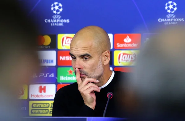 Kharkiv Oekraïne Oktober 2018 Manchester City Manager Josep Pep Guardiola — Stockfoto