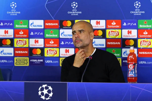 Kharkiv Ukraine October 2018 Manchester City Manager Josep Pep Guardiola — Stock Photo, Image