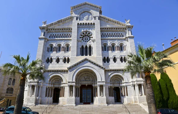 Exterior Catedral Mônaco Cathedrale Monaco Mônaco Ville Mônaco Famosa Pelos — Fotografia de Stock