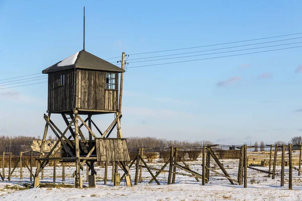 Lublin Polónia Janeiro 2018 Torres Guarda Campo Concentração Majdanek Lublin — Fotografia de Stock