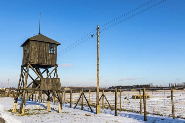 Lublin Polonia Gennaio 2018 Torri Guardia Nel Campo Concentramento Majdanek — Foto Stock