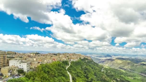 Aerial View Enna Old Town Sicily Italy Enna City Comune — Stock Video