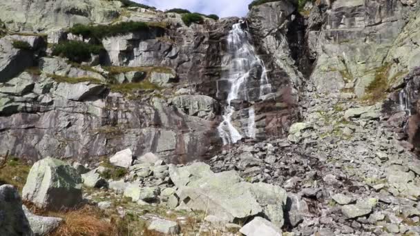 Wandelen Hoge Tatra Gebergte Vysoke Tatry Slowakije Skok Waterval Slowaaks — Stockvideo