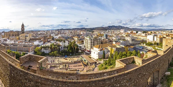 Városkép Panorámás Kilátás Történelmi Központjában Malaga Város Costa Del Sol — Stock Fotó