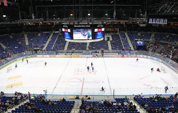 Berlin Tyskland September 2017 Spelare Eisbären Berlin Team Värma Upp — Stockfoto