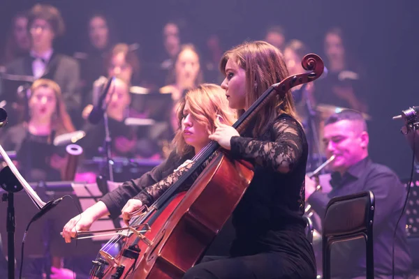 Kyiv Ukraine November 2018 Symphony Orchestra Conductor Andrey Chernyi Performs — Stock Photo, Image