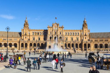 Plaza de Espana (İspanya Meydanı) Seville, Endülüs, İspanya
