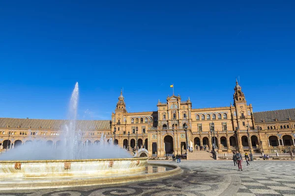 Plaza de Espana (Hiszpania kwadrat) w Sewilla, Andaluzja, Południowa Hiszpania — Zdjęcie stockowe