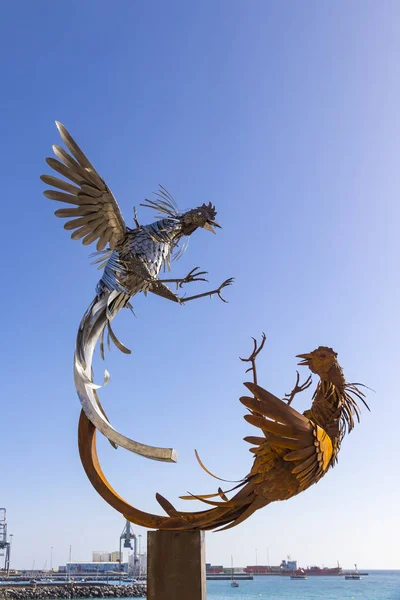 Puerto Del Rosario Espagne Décembre 2018 Sculpture Combat Cocktails Sur — Photo