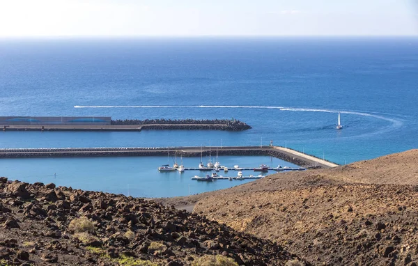 Vista Aérea Del Puerto Morro Jable Costa Sur Isla Fuerteventura —  Fotos de Stock