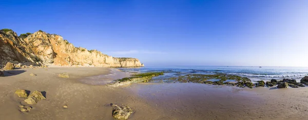 Vista Panorámica Praia Porto Mos Larga Playa Lagos Región Del —  Fotos de Stock