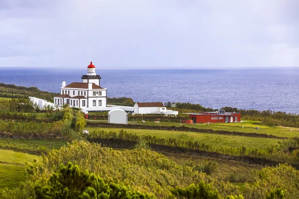 Latarnia Morska Ponta Ferrarias Wyspie Sao Miguel Azory Portugalia — Zdjęcie stockowe