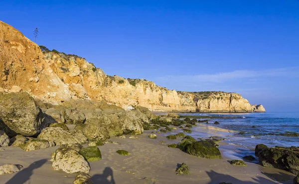 Praia Porto Mos Long Beach Oblasti Lagos Algarve Portugalsko Krásné — Stock fotografie