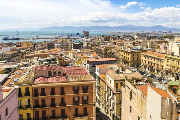 Vista Aérea Del Casco Antiguo Cagliari Cerdeña Italia Cagliari Capital —  Fotos de Stock