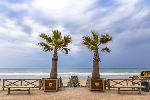 Vista Pintoresca Playa Costa Atlántica Francia Cerca Lacanau Ocean Burdeos — Foto de Stock