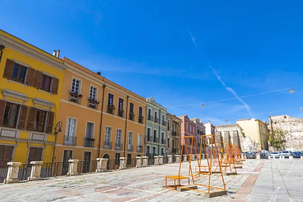 Piazza Dell Indipendenza Torget Gamla Stan För Cagliari Sardinien Italien — Stockfoto