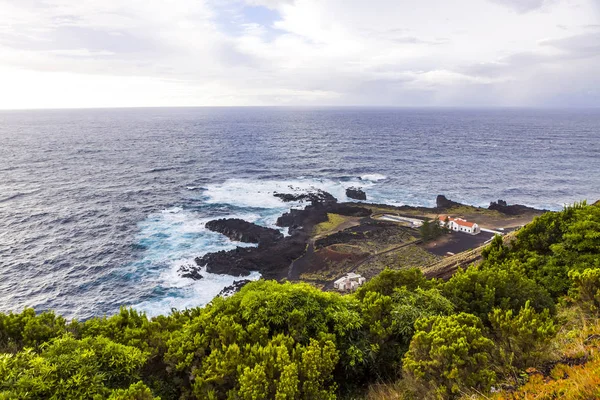 ポンタ Ferraria ミゲル島 アゾレス諸島 ポルトガルの大西洋沿岸の航空写真 — ストック写真