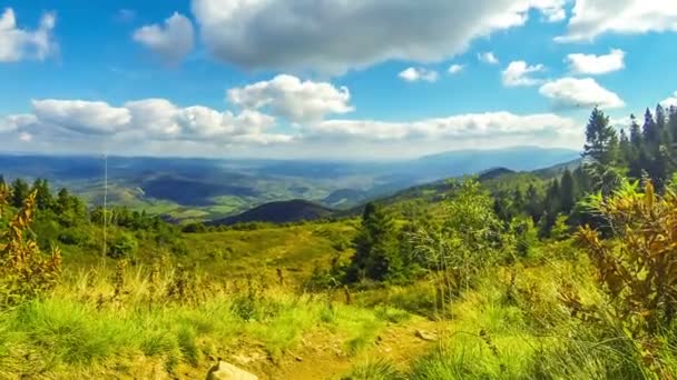 Paysage pittoresque des montagnes des Carpates — Video