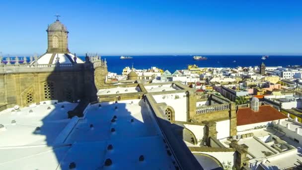 Panorama Över Staden Las Palmas Gran Canaria Kanarieöarna Spanien Flygfoto — Stockvideo