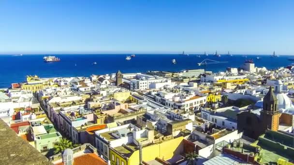 Panorama Ciudad Las Palmas Gran Canaria Islas Canarias España Vista — Vídeo de stock