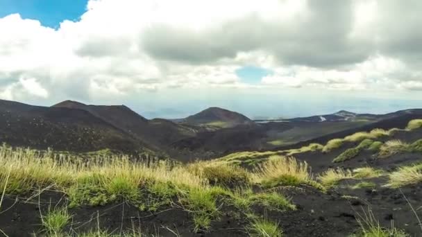 산 Etna, 시칠리아, 이탈리아의 아름 다운 화산 풍경 — 비디오