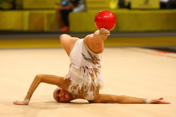 Kyiv Ukraine Mars 2017 Gymnaste Rythmique Polina Khonina Russie Joue — Photo