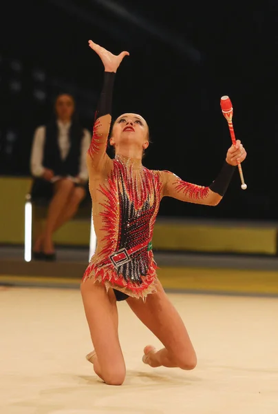 Kyiv Ukraine March 2017 Rhythmic Gymnast Yulia Bravikova Russia Performs — Stock Photo, Image