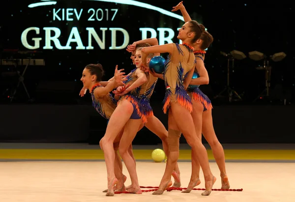 Kyiv Ucrania Marzo 2017 Equipo Hungría Realiza Con Bolas Cuerdas —  Fotos de Stock