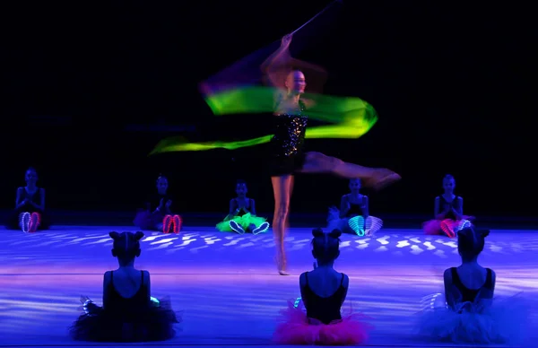 Kyiv Ukraine March 2017 Dancing Performance Young Gymnasts Deriugina School — Stock Photo, Image