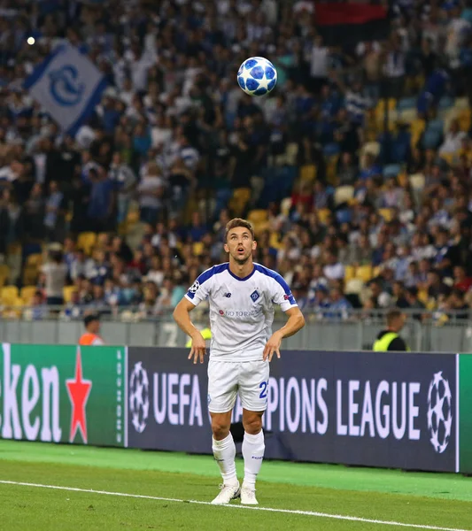 Kijów Ukraina Sierpień 2018 Chorwacki Josip Pivaric Dynamo Kijów Rzuca — Zdjęcie stockowe