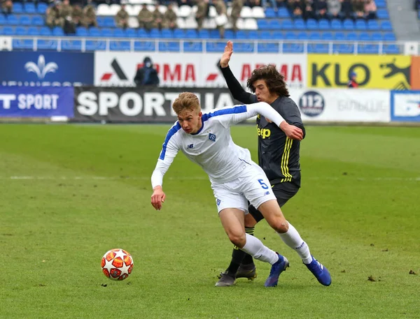 Kyjev Ukrajina Února 2019 Bohdan Biloshevskyi Dynamo Kyjev U19 Bojuje — Stock fotografie