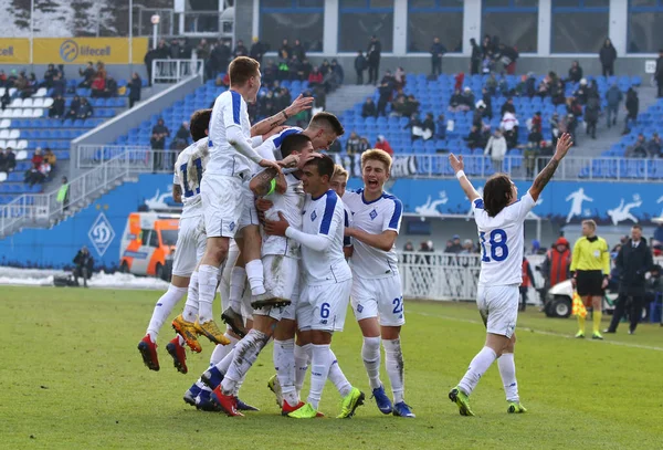 Kyiv Ukraine February 2019 Dynamo Kyiv U19 Players Celebrate Scored — Stock Photo, Image