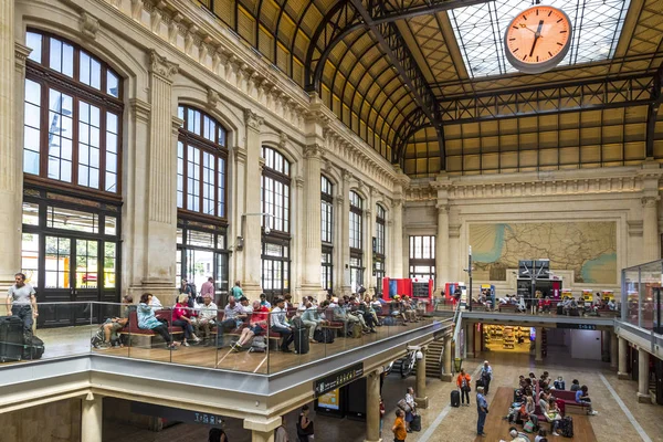 Bordeaux Francja Czerwca 2017 Widok Wewnątrz Głównego Dworca Kolejowego Gare — Zdjęcie stockowe